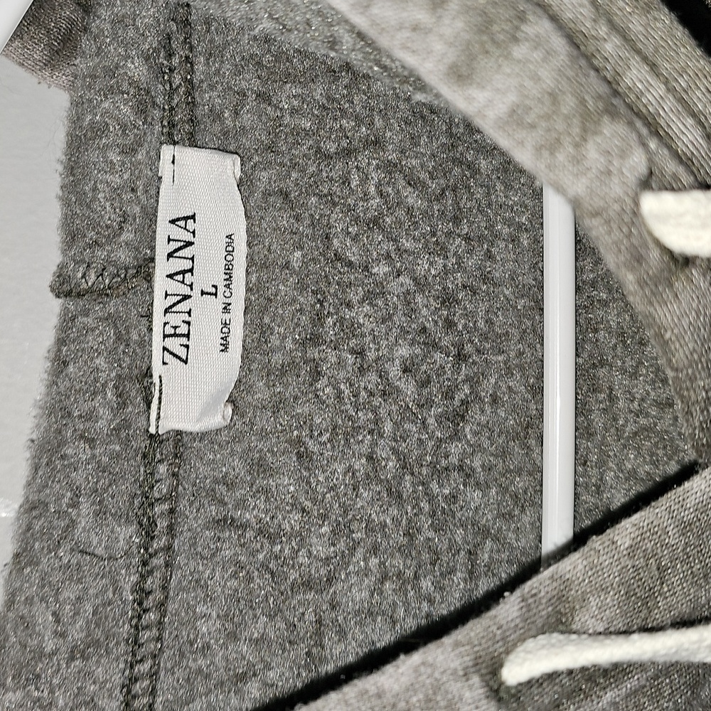 Zenana womens like new mineral wash hoodie. Sz large dark Olive - Picture 5 of 7
